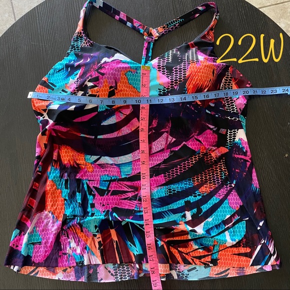 Plus Size Racerback Tankini Top MultiColor - Picture 12 of 14